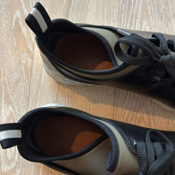 Bally Avro Neoprene Leather Sneakers Olive/Black Sz9 - Picture 9 of 12